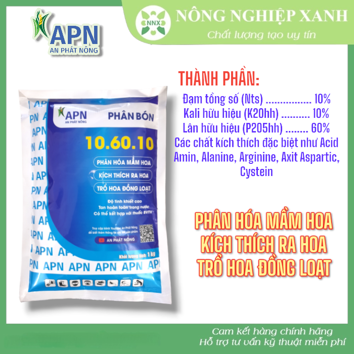 Phân bón hỗn hợp NPK 10-60-10+TE gói 1kg APN